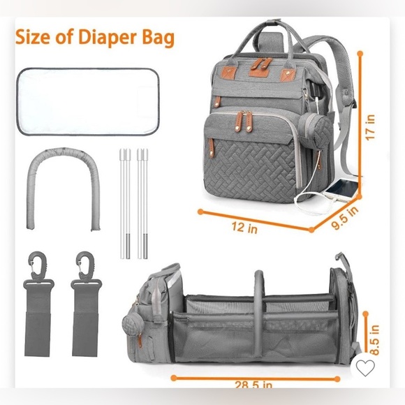 Good Mum Waterproof/USB Diaper Changing Backpack NWOT - Picture 12 of 12